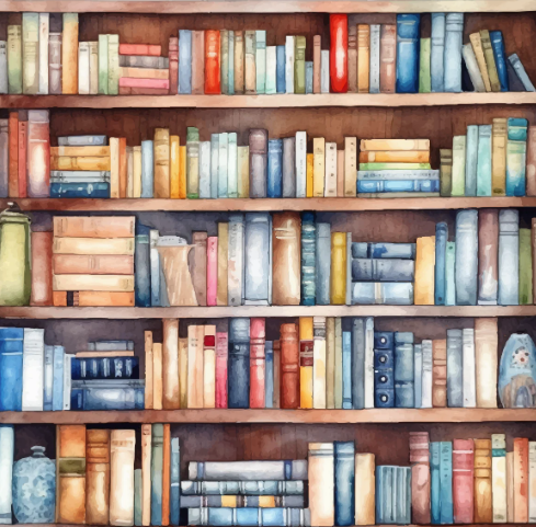 Bookshelf Illustration
